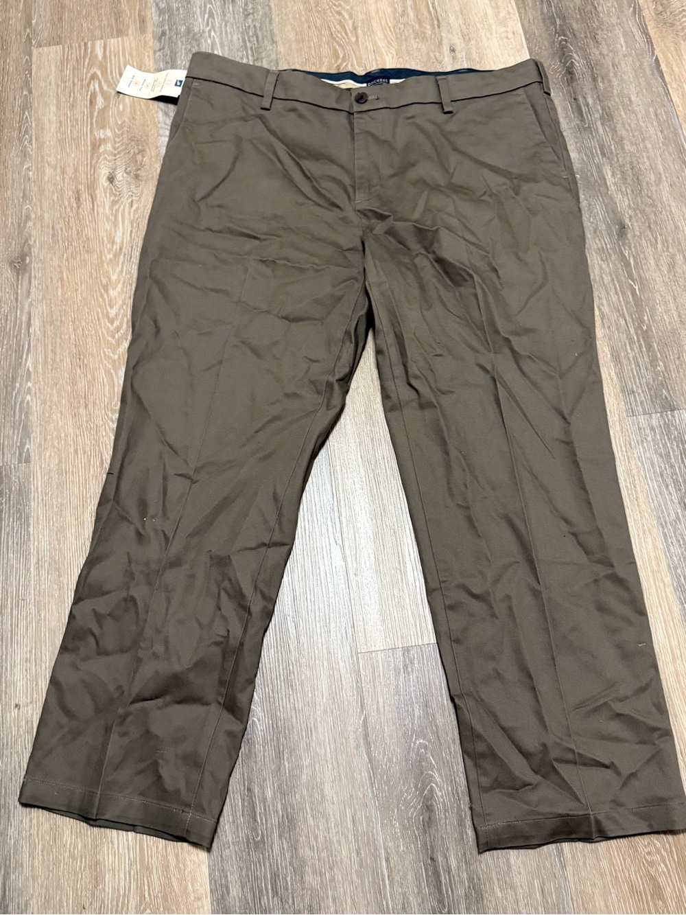 Dockers Men's Olive/Brown Flat-Front Dress Pants